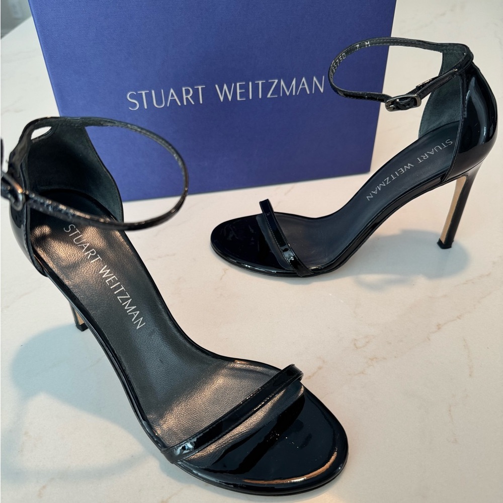Stuart Weitzman Black Patent Nudist Song